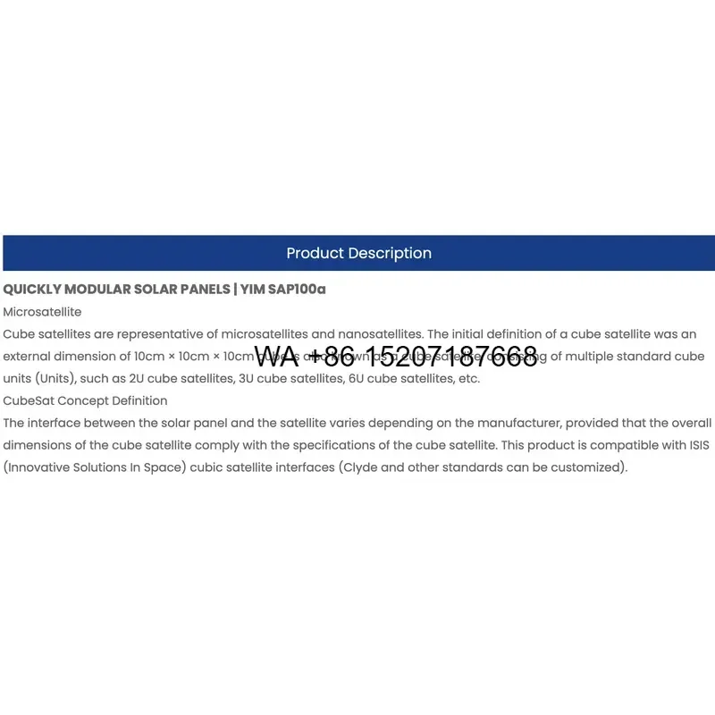 Wmwmnu Quickly Modular Solar Panels for YIM SAP100a Buy Space Solar Cell High Efficiency Portable Power Generation Kit for