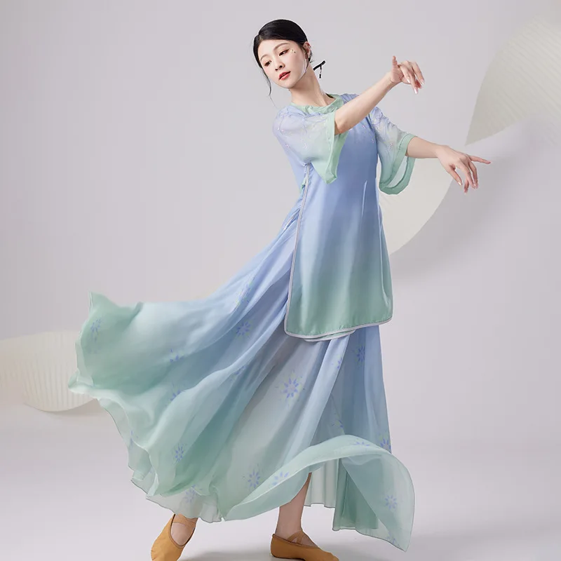 Classical Dance Style Fairy Dancing Dress Suit Ancient Costume New Chinese Classic Ethnic Table Watch Performance Costumes