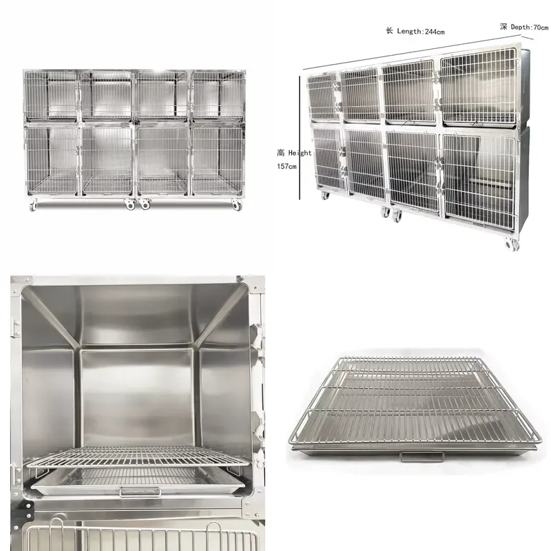 for C-type 8-door  full-rounded cage with tray hospital foster care cage