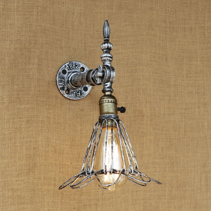 

Vintage Loft Wall Light Industrial Wall Sconce Edison Bulb Wall Lamp Retro Metal for living room bedroom restaurant bar