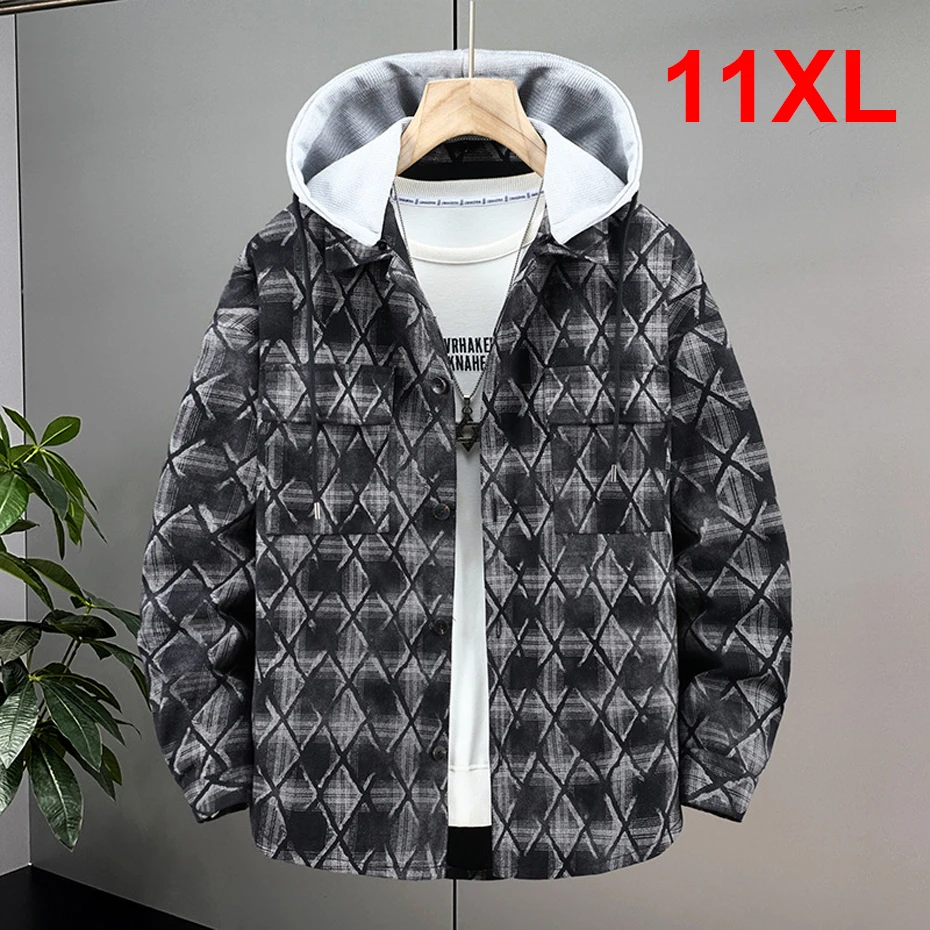 

11XL Plus Size Jacket Men Vintage Coat Spring Autumn Button Jacket Male Big Size 10XL