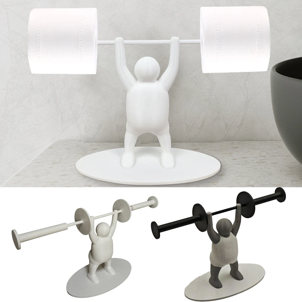 New Funny Weightlifter Toilet Roll Holder Fitness Weightlifting Villain Bathroom Roll Holder 3d Printable Toilet Paper Holder