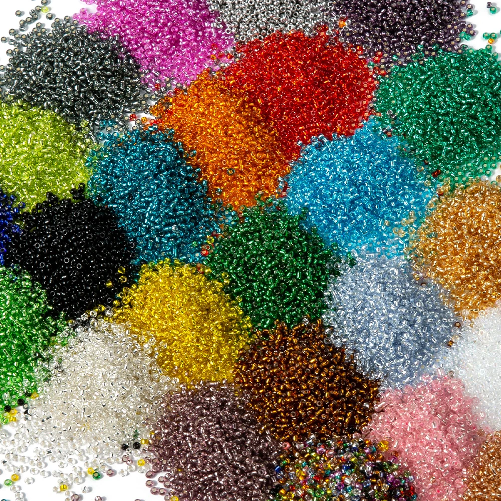 800Pcs 2mm 11/0 Glass Seedbeads Uniform Crystal Loose Round Spacer Beads For DIY Handmade Jewelry Making Needlework Accessories