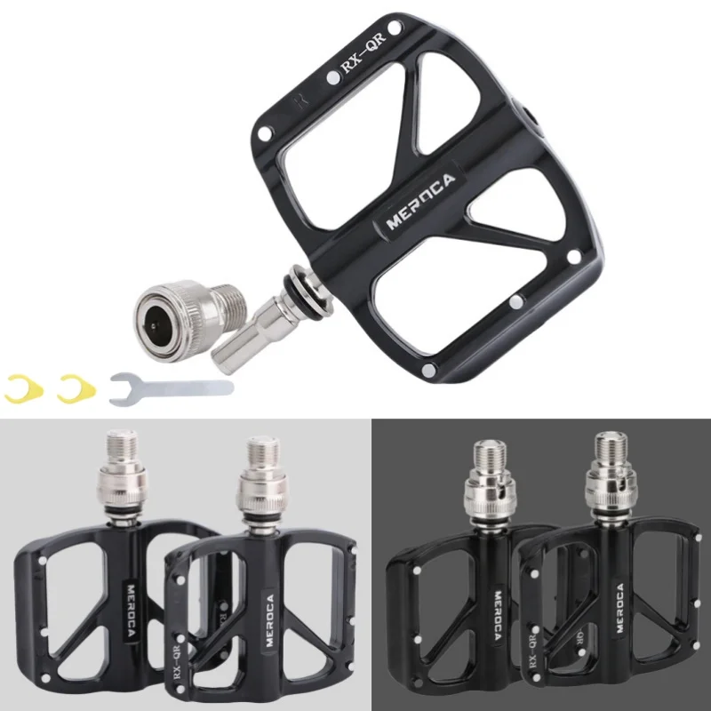 

Quick Release Pedal Black Aluminum 3 Bearings 14mm Axis Pedals Ultra-light Non-slip Removable for Brompton Folding Bicycle Parts