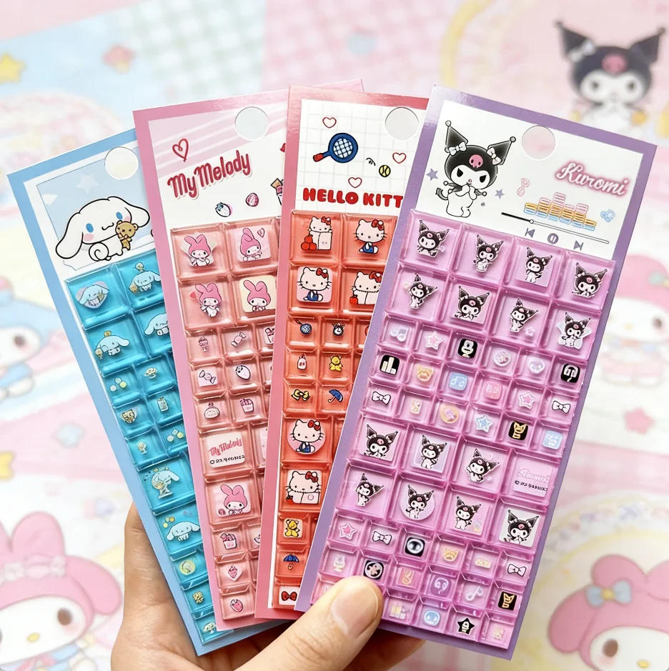 

3D-наклейки Sanrio Hello Kitty для телефона, ноутбука, багажа, креативные стразы, декор для вечеринок, подарок для детей