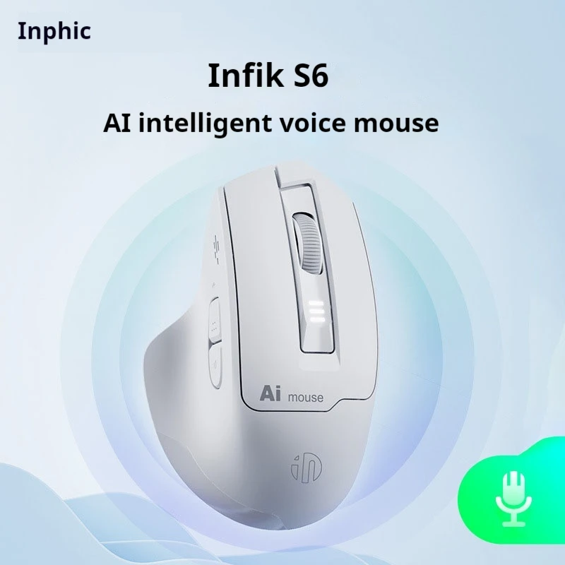 

Inphic S6 Intelligent Voice Mouse Wireless Bluetooth Mouse Charging Mute Intelligent Voice Control Typing Ai Office And Home Use