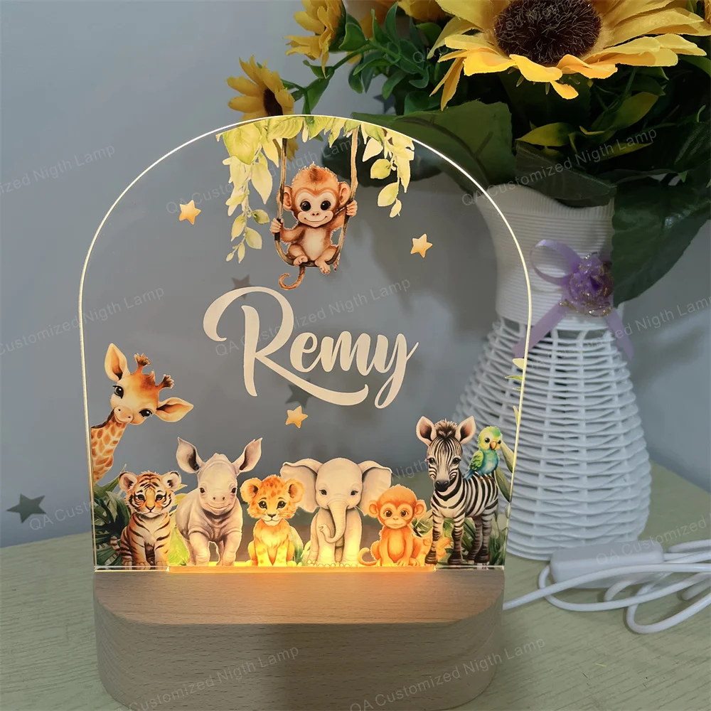 

Baby Boy and Girl Acrylic Night Light Customer Name Night Lamp Illusion for Kids Baby Gift