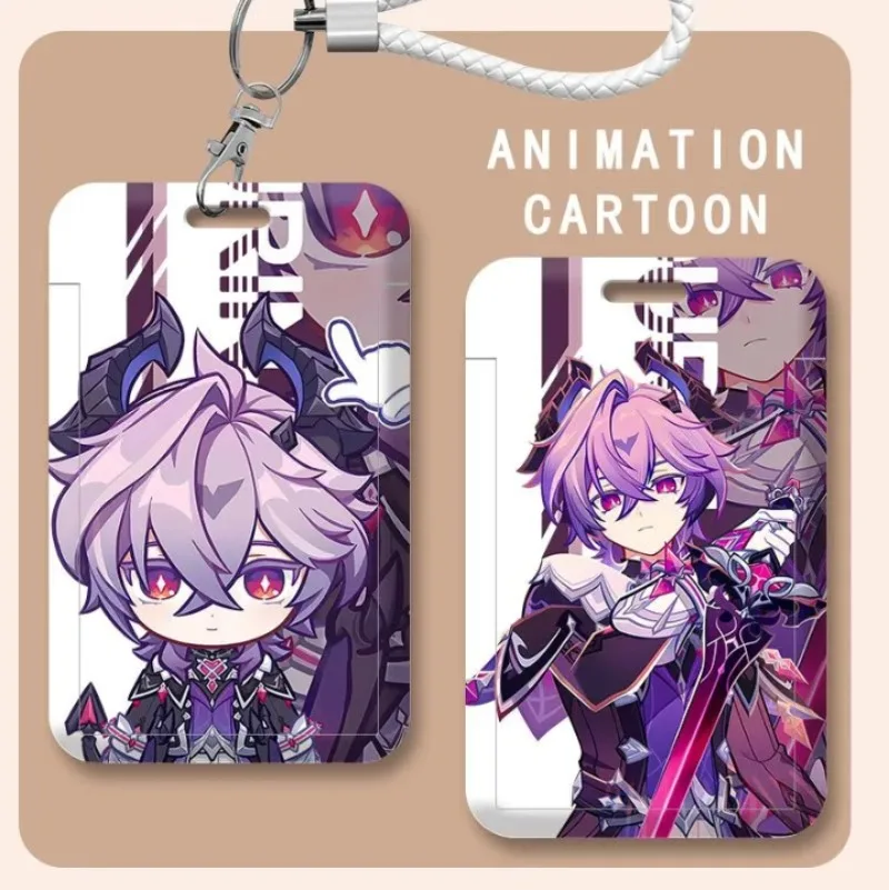 Gneshin Impact Durin حامل بطاقة العمل القابل للسحب كم معرف العلامة اسم شارات غطاء بطاقة المرور الأكمام الواقية #1