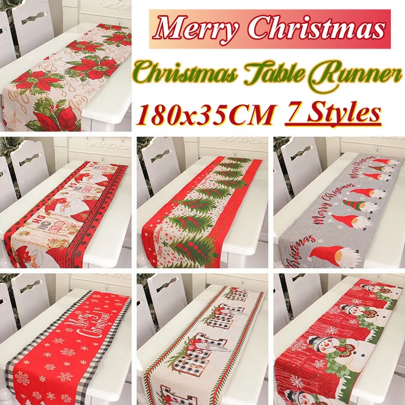 

Christmas Tablerunner Merry Christmas Decoration For Home Tablecloth Kitchen Xmas Navidad Kerst Natal Happy New Year 2024