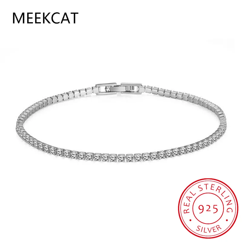 2mm All Moissanite Tennis Bracelet for Men Women Party Simulated Diamond Chain 925 Sterling Silver Fine Jewelry Wholesale