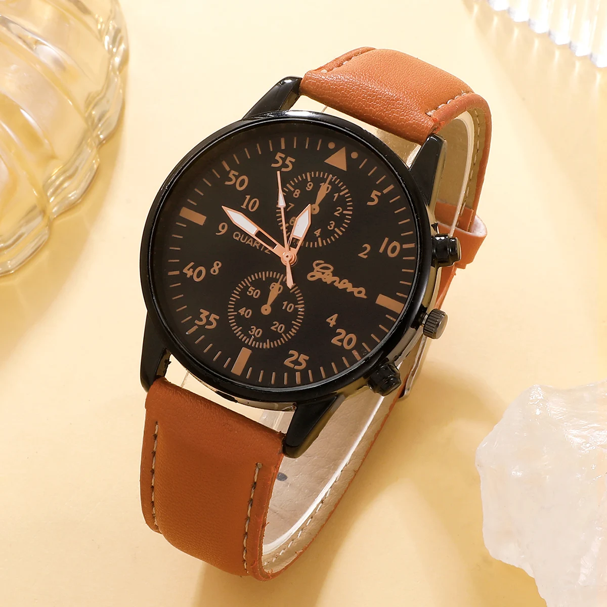 5pc  men's premium watch set, featuring different style watch combinations, in a business-casual style