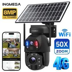 4K 50X 8MP Wireless Solar Camera 4G Sim Outdoor Dual Lens Wifi IP Camera PIR Night Vision Ubox CCTV Security Protection