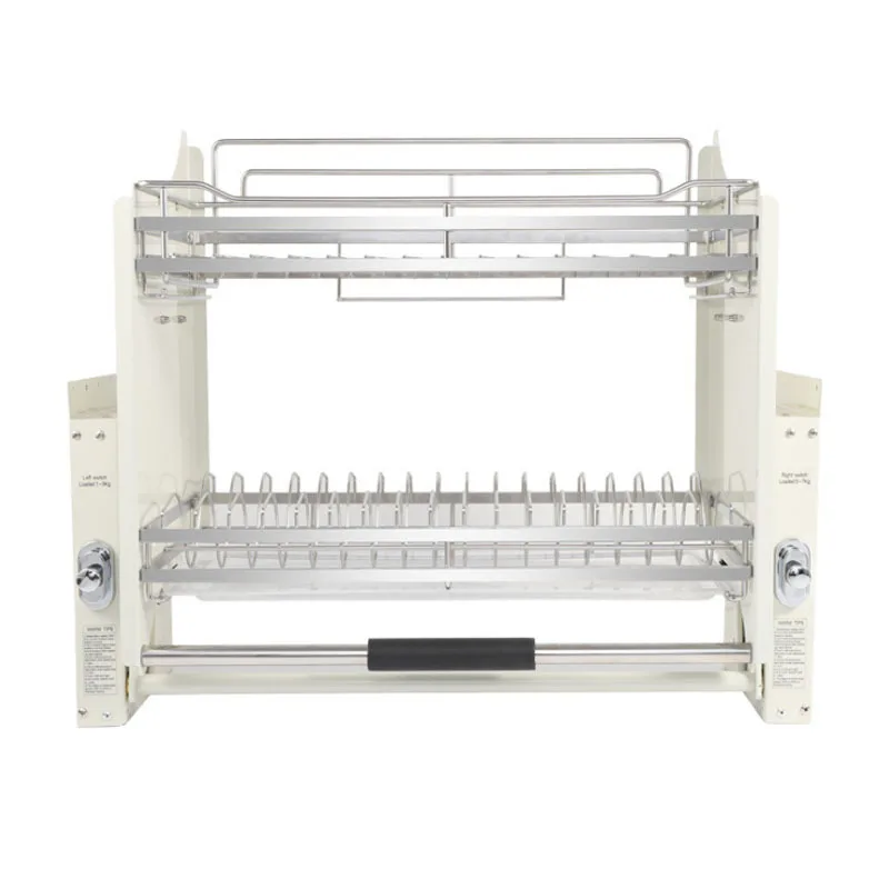 

304 stainless steel dishes lift basket hanging cabinet pull-down lift cabinet storage hanging cabinet bowl basket