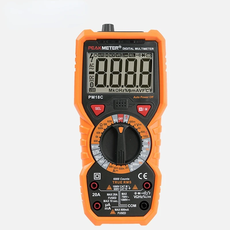 PM18C Handheld High Precision Digital Burn Proof Capacitor Temperature Universal Meter