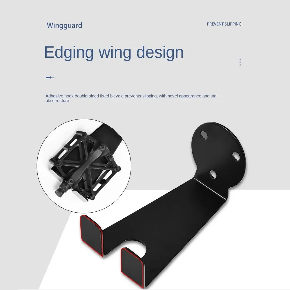 Wall Mounted Iron Bike Holder Stand Hook Bicycle Pedal Storage Hanger Kit - Vertical Bike Storage Solution image 4