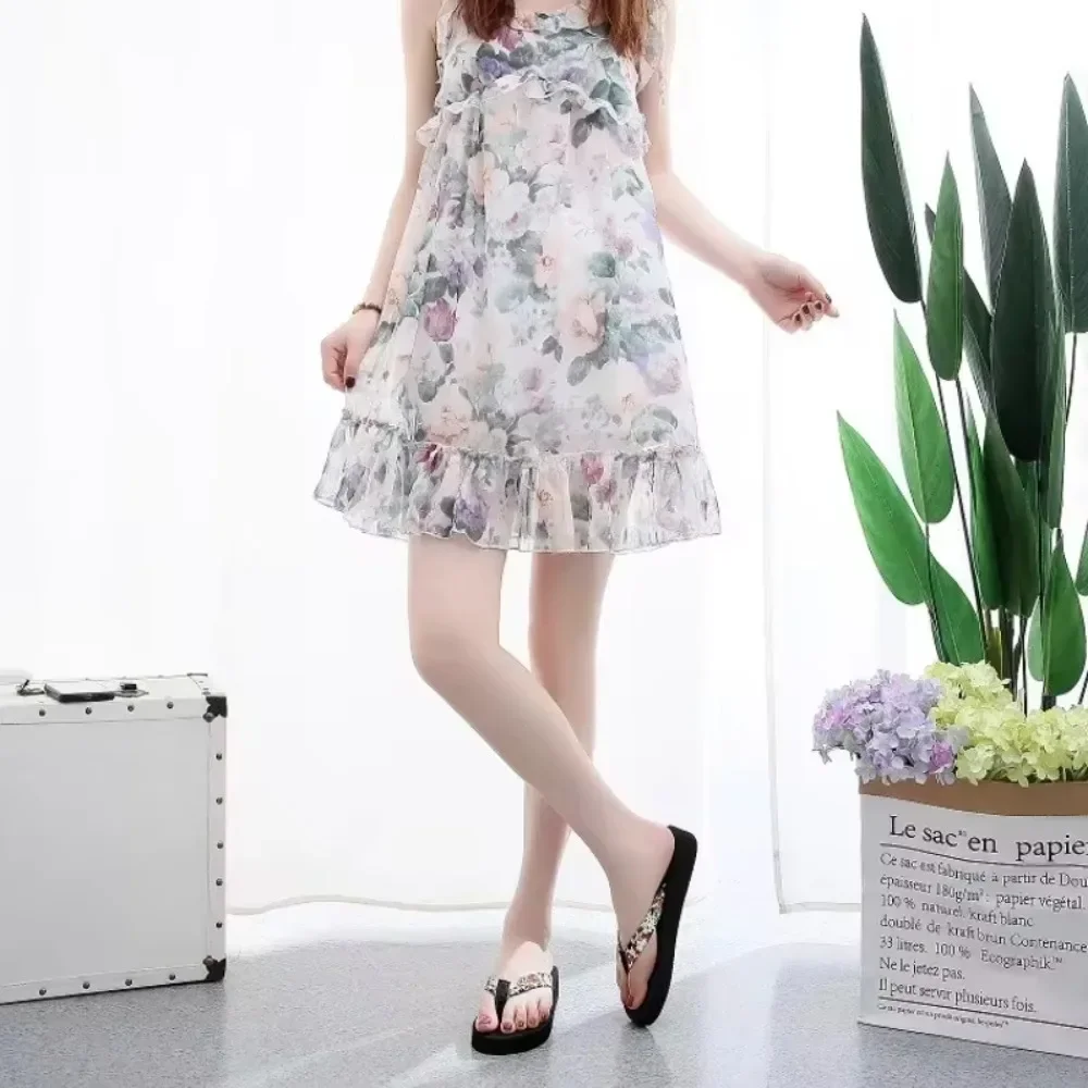 صنادل شبشب صيفية للسيدات من ريترو، شباشب شاطئ عصرية مفتوحة من الأمام مع نعل مسطح، شرائح مريحة كاجوال للسيدات #4