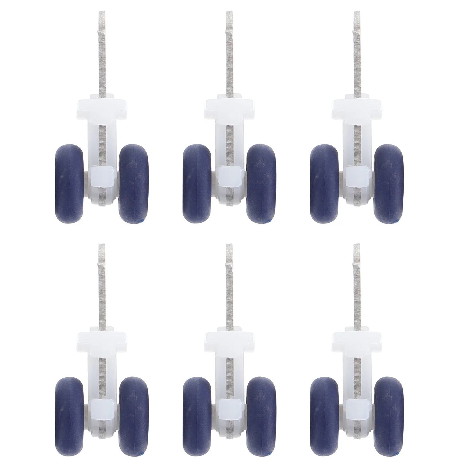 

6Pcs Curtain Track Rollers Noise Reduction Mute Pulley Pe Stainless Steel Drapery Curtain Runner Accessories