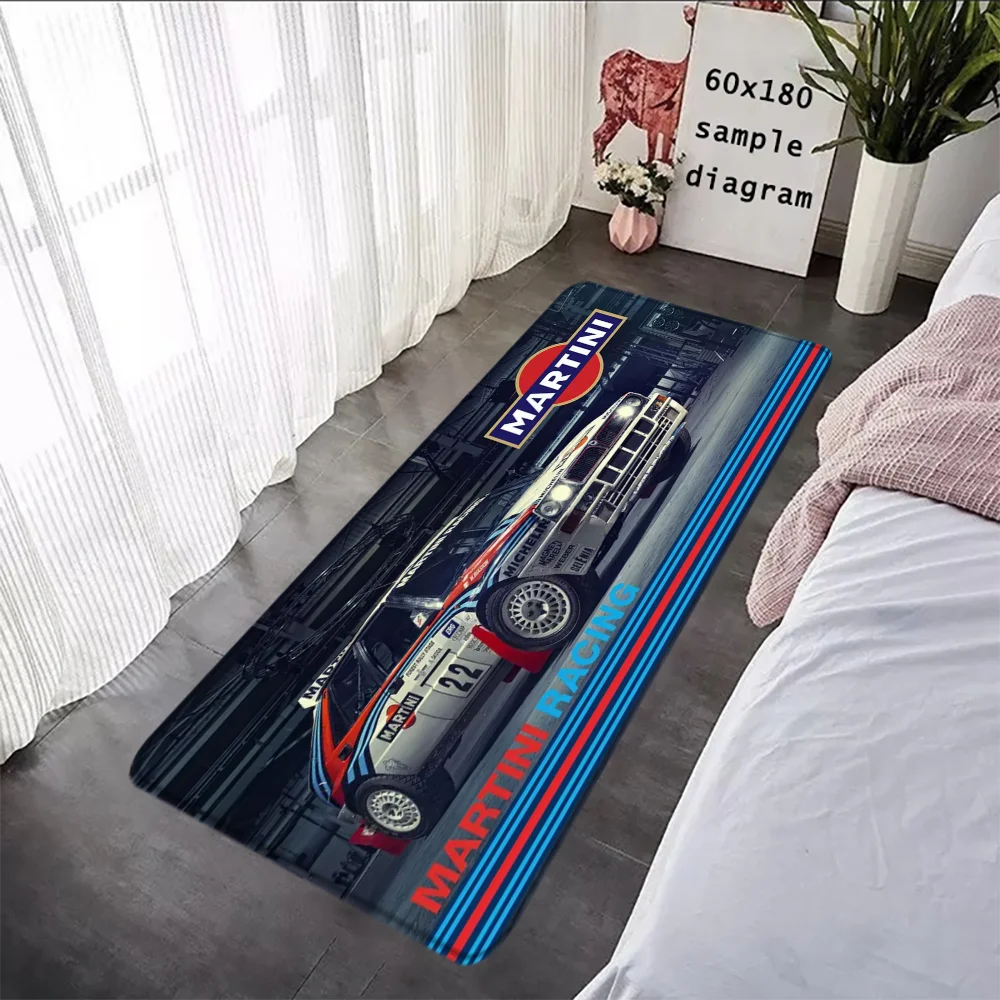 Foot Rugs MARTINI Super Racing Car Bath Mat Living Room Floor Carpet Washable Non-slip Kitchen Rug Entrance Doormat Bedroom Mats