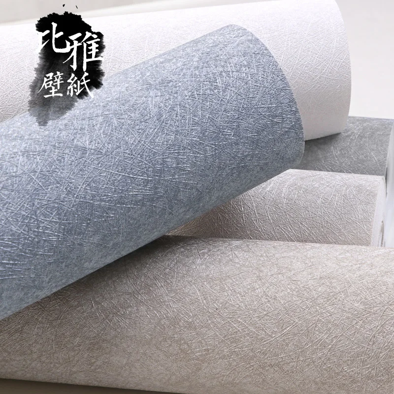 

3D solid silk nonwoven wallpaper modern simple high grade solid color plain grey living room bedroom wallpaper household