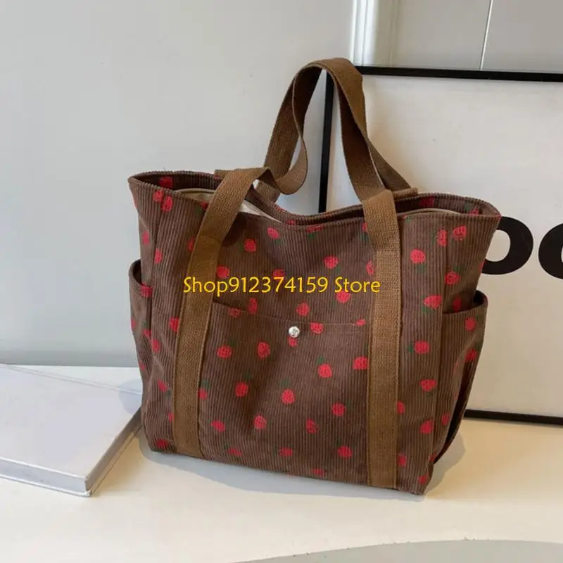 

G5AE Women Large Capacity Armpit Bag Strawberry Shoulder Purse Commuting Bag Multi-Pockets Underarm Bag for Everyday