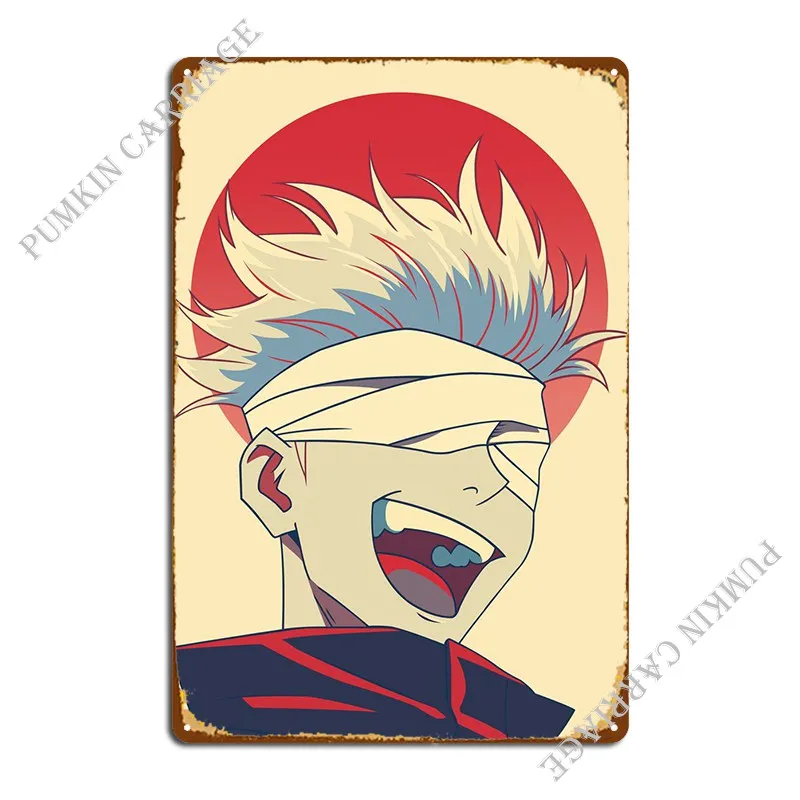 

Металлический плакат Gojou Satoru Hopestyle, декор ржавой стены, дневной плакат