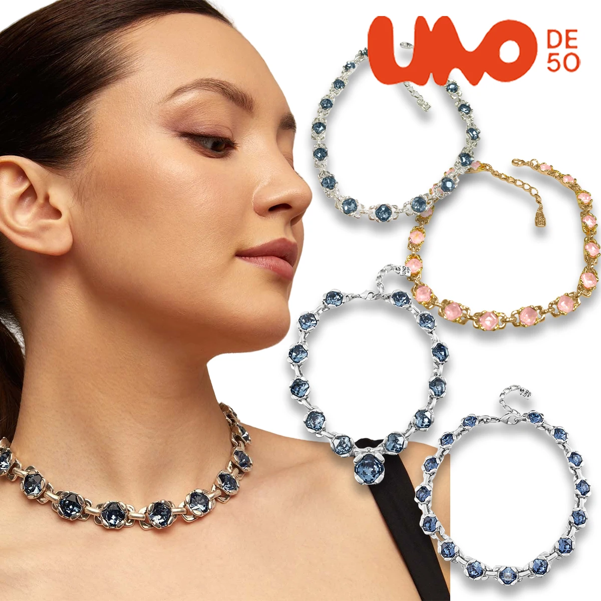 

UNODE50 necklace Fashionable temperament, high-end crystal necklace, personalized and versatile