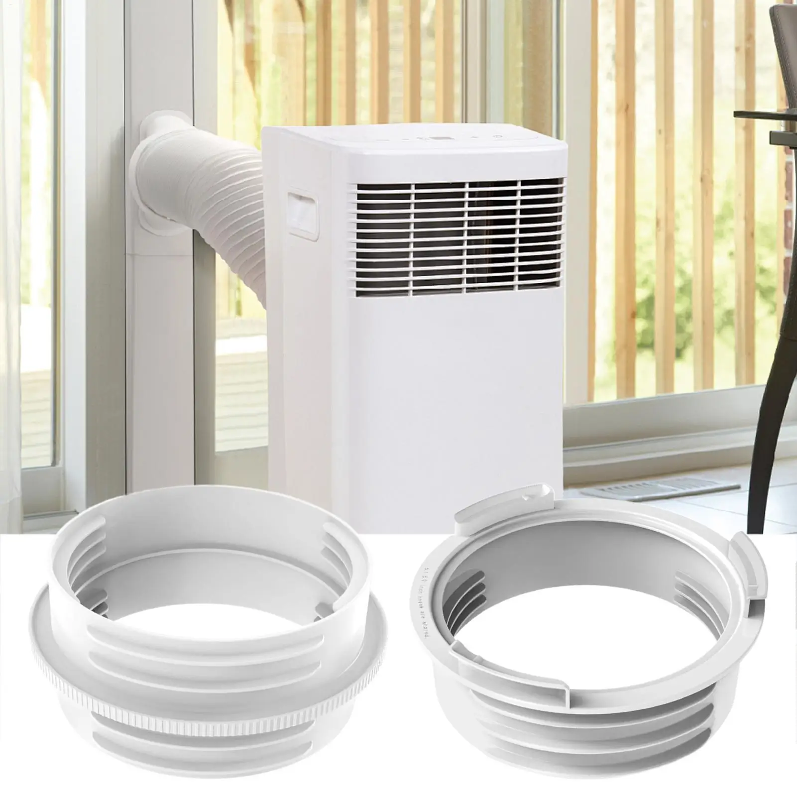 Portable AC Hose Adapter Universal Heat Resistant Coupler Air Conditioner Hose Connector for 5.1 and 5.9 Inch Vent Pipe Window