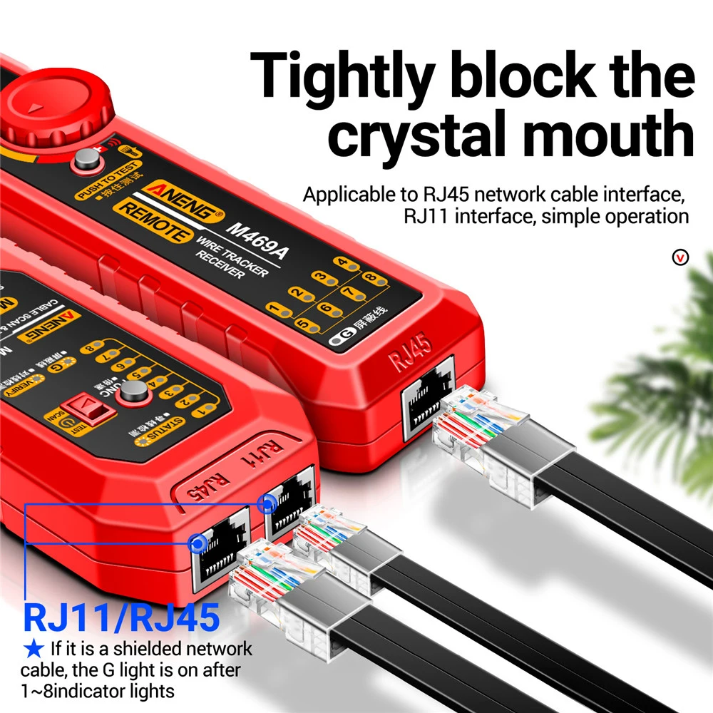 ZoeRax Network Cable Tester, RJ11 RJ45 Line Finder, Wire Tracker Multifunction with Probe, Ethernet LAN Network Cable