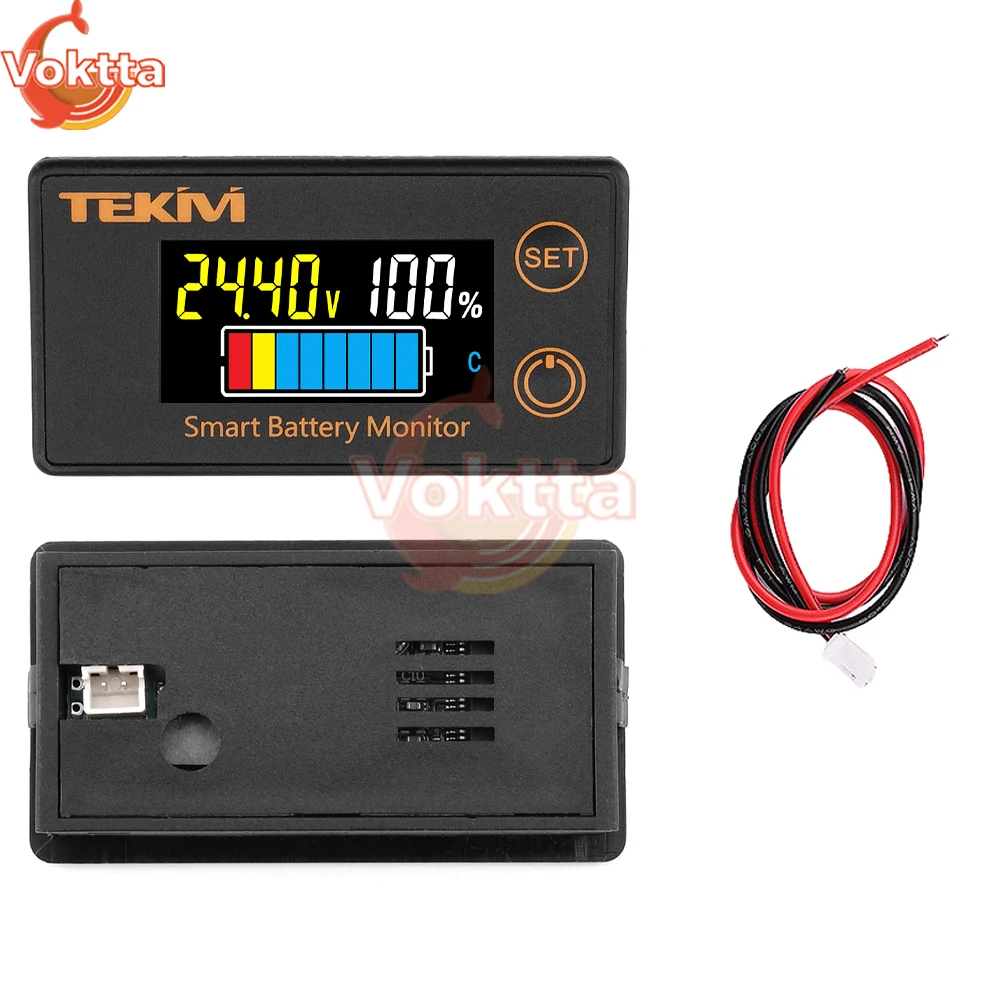 Imagem -05 - Lcd Digital Bateria Capacidade Indicador Impermeável Voltímetro Inteligente Carro e Motocicleta Voltage Meter Battery Tester dc 7100v