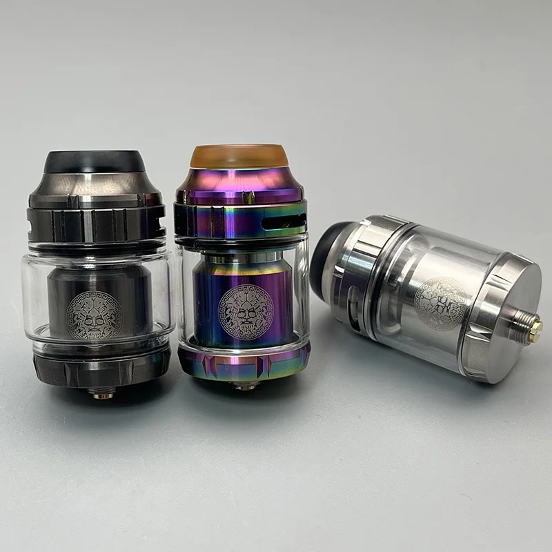 Zeus X RTA Zeus x Mesh RTA Tank 3,5/4,5ml Diâmetro 25mm Ni80 bobina dupla com deck de malha Atomizador reconstruível