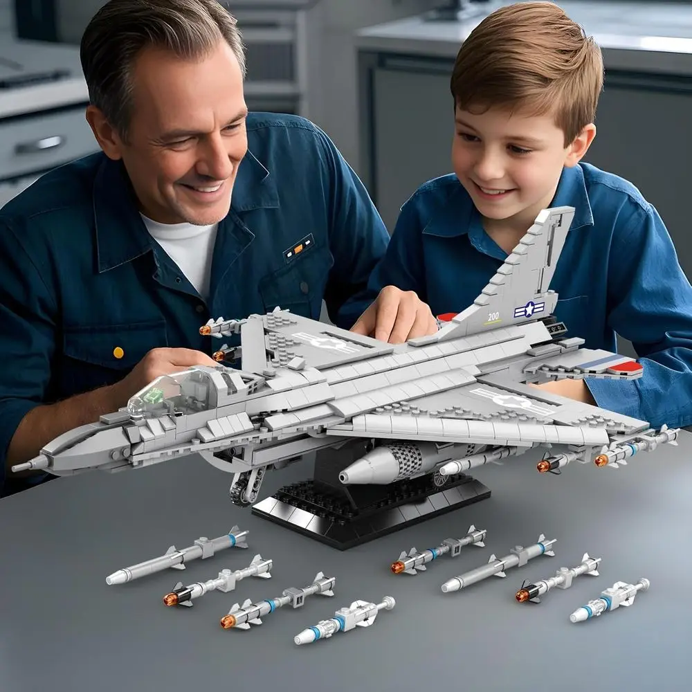 F-16 戦闘機組み立てキット、軍事展示モデル、空軍ビルディングブロック、33027、ファイティングファルコン航空機、陸軍ビルディングブロック