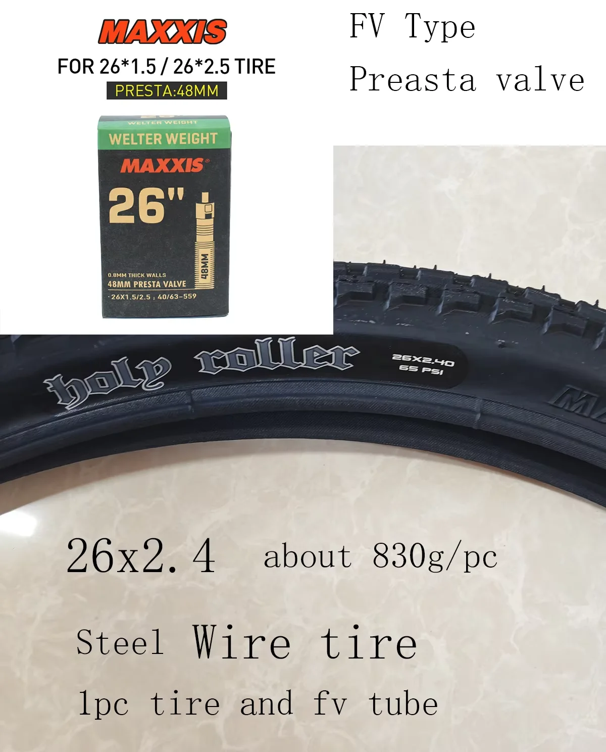 1 st MAXXIS 26 Heilige Roller 26*2.4 26*2.2 24*2.4 BMX Fietsband Straat Chocolade loopvlak Klimmen Staaldraad Band Fietsband
