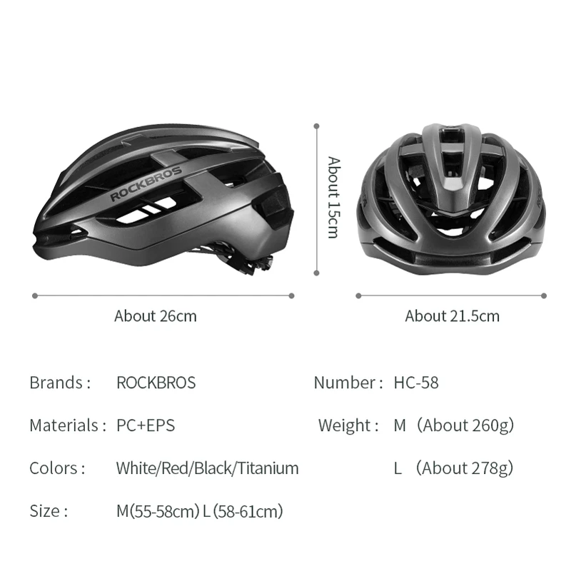 ROCKBROS Bicycle Helmet Breathable Ultralight Integrally-Molded Unisex Shockproof Adjustable Road Bike Helmet Cycling Equipment