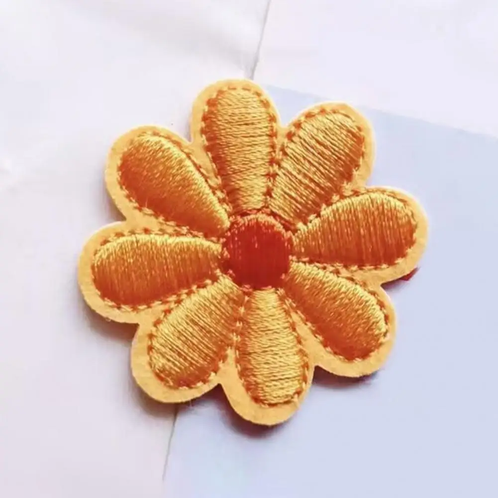 Floral Fabric Patch 12pcs Embroidered Daisy Flower Patches Iron-on for Clothing Jackets Bags Hats Jeans Diy Repair Decoration