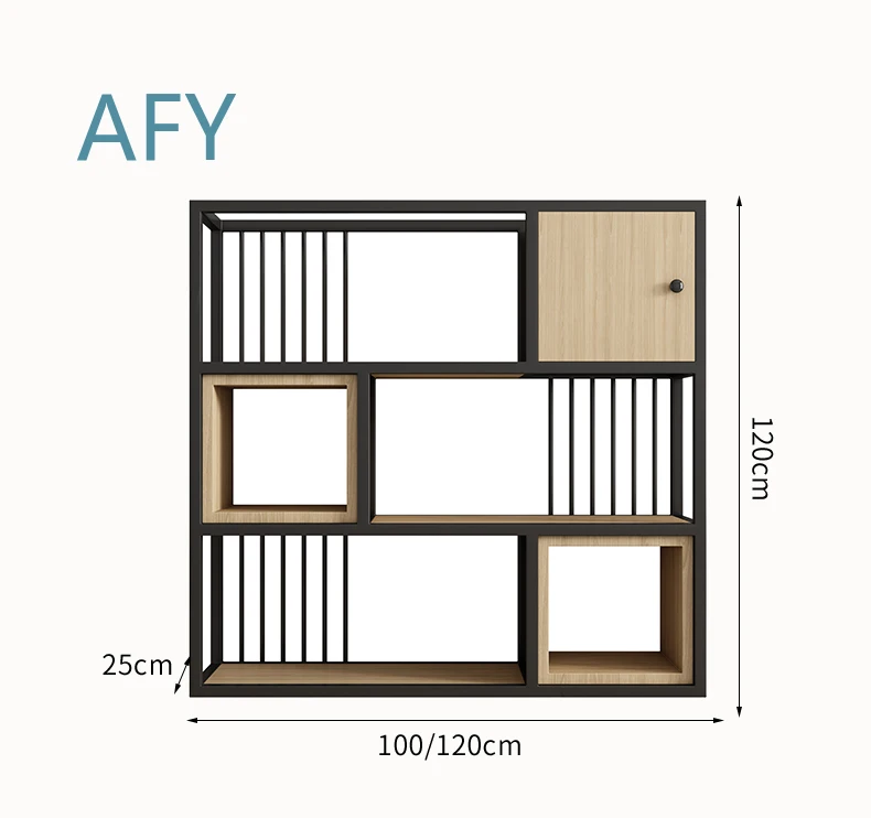 Simple Solid Wood Bookshelf for Living Room Multi-Layer Floor Display Shelf Bookcase Wrought Iron Storage Rack for Home