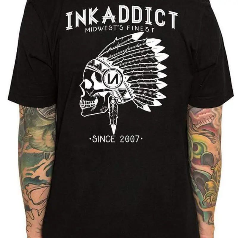 

НОВАЯ МУЖСКАЯ ФУТБОЛКА InkAddict CHIEF ЧЕРНО-БЕЛАЯ МАЛЕНЬКАЯ 3XLARGE ТАТУЯ LIMITED