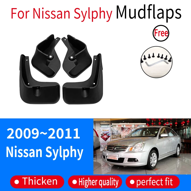 

Auto Parts For Nissan Sylphy 2009~2011 2010 Fender Lining Car Front Rear Wheel Fender Splash Guard Accessories Mudguard Skin 4PS