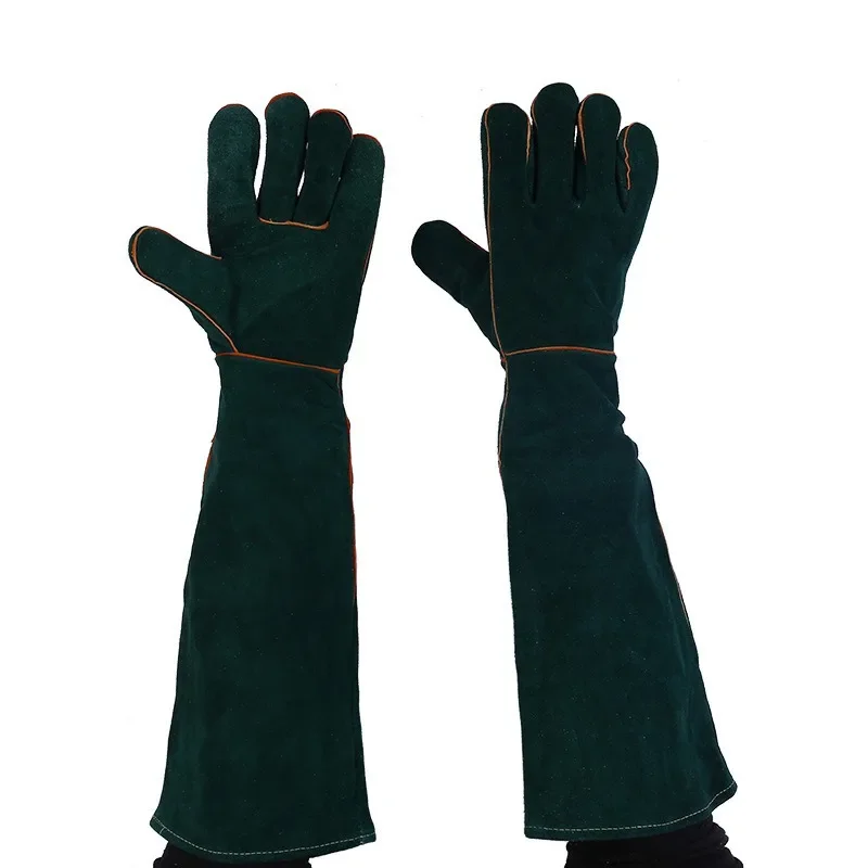 

Welding Leather Work Gloves Heavy Duty Wood Log Burner Safety Working Gloves Stretchable Wrist Tough Cowhide Working Glove