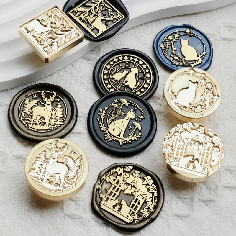 Fantasy Animal Series Wax Seal Stamp Copper Head Retro Stamp Special-Shaped Sealing Scrapbooking Craft Wedding Decorative