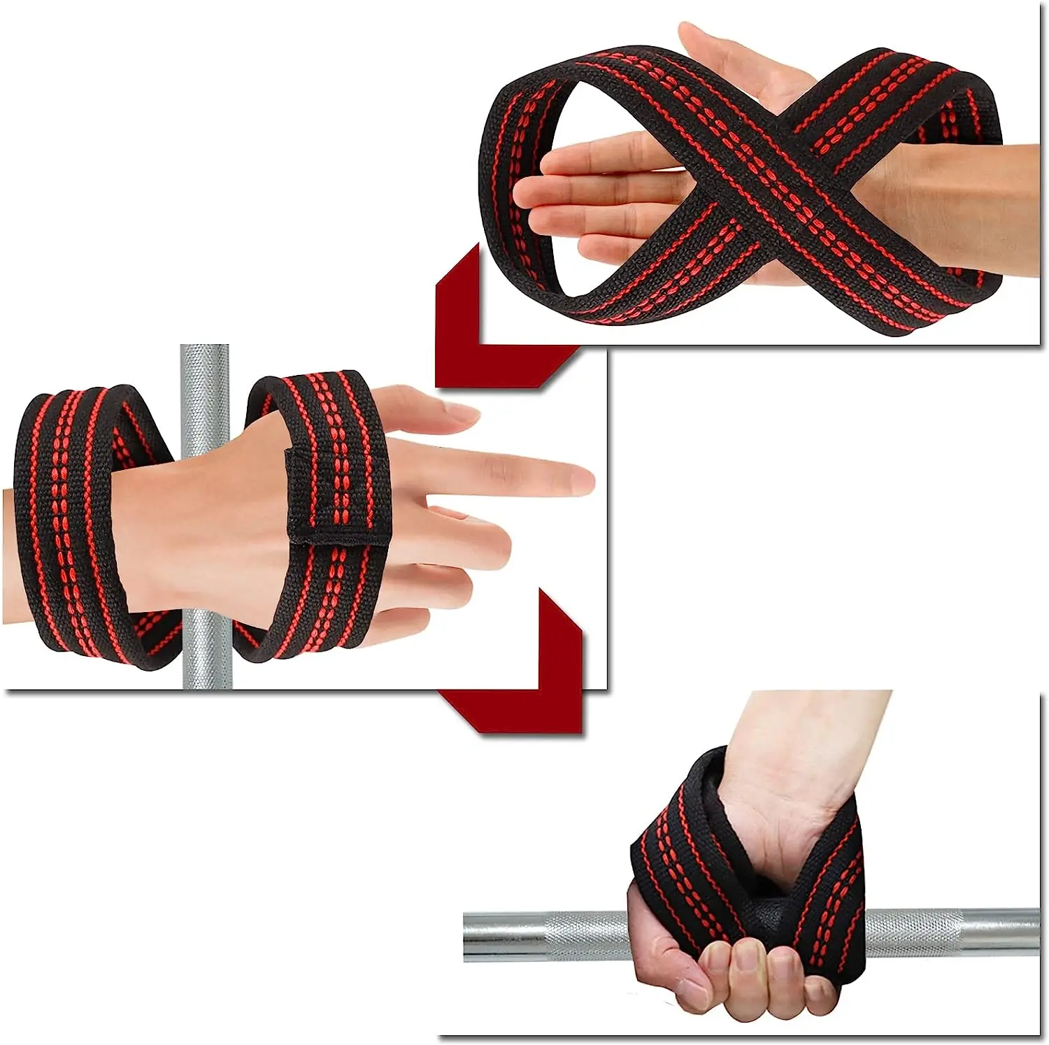 Figure 8 Weight Lifting Straps DeadLift Wrist Strap for Pull-ups Horizontal Bar Powerlifting Gym Fitness Bodybuilding Equipment