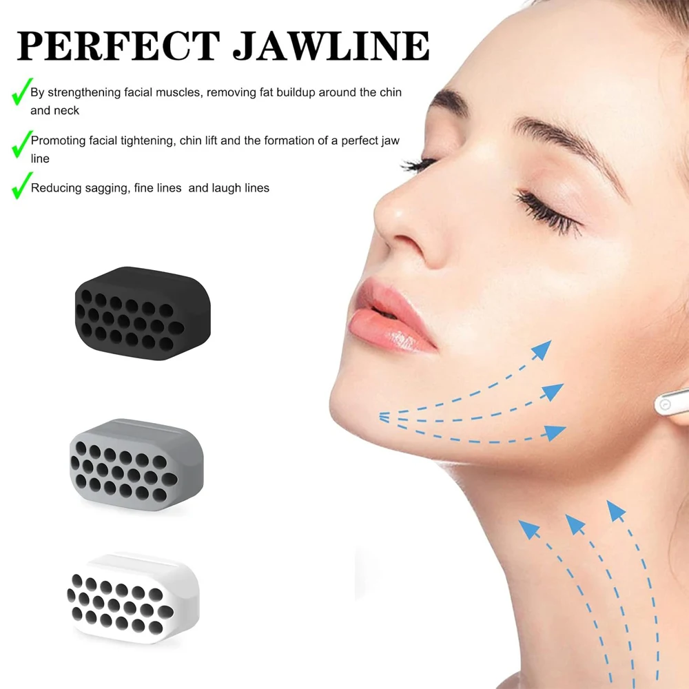 Jawline-Übungsgerät für Männer und Frauen, Silikon-Kiefer-Übungsgerät, Zahnfleischtabletten, Kiefer-Trainer und Kiefer-Übungsgerät für Anfänger, intermittierten – Detail 3