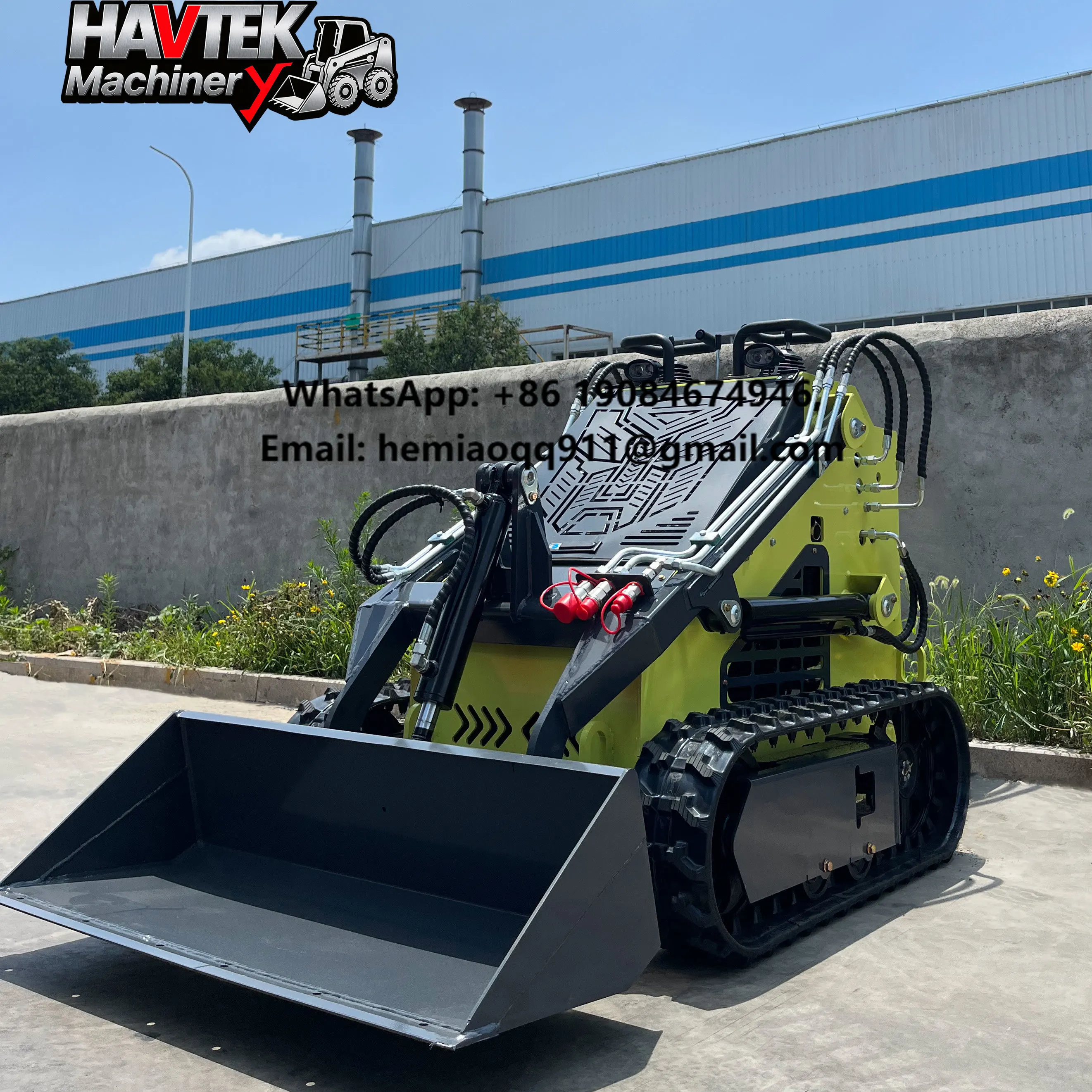 Chinese Factory Havtek Compact Skid Steer Loader Crawler Loader 0.12m Bucket Capacity EPA CE Certified