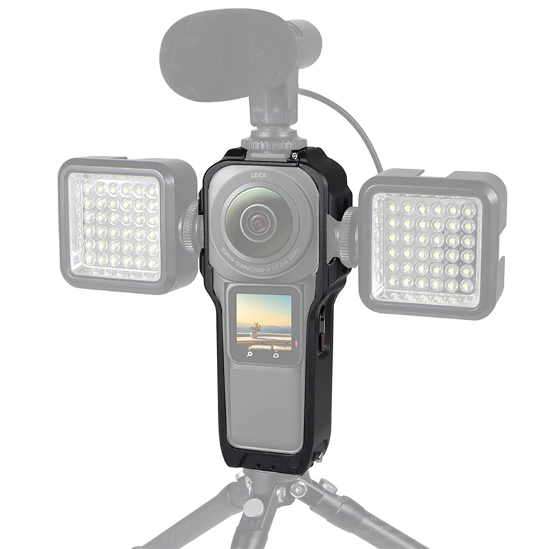 Металлический корпус защитный корпус рамка крепление холодного башмака Горизонтальная и вертикальная съемка для Insta360 One RS аксессуары для экшн-камеры