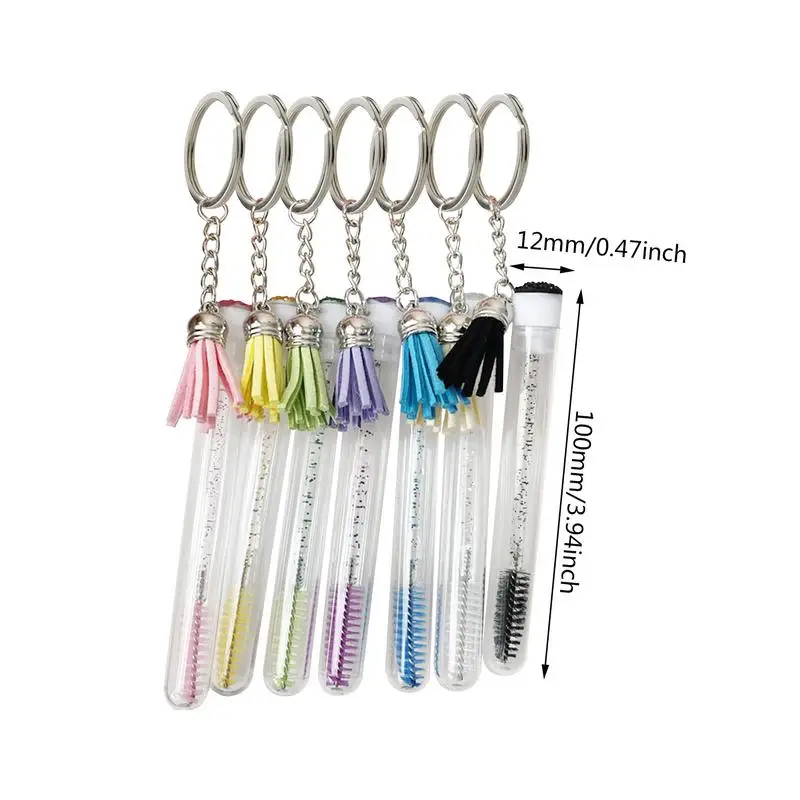 Eyelash Brush Tube With Keychain Eyelash Diamond Empty Mascara Wand Tube Eyelash Brush Lash Extension Brushes Mascara Brushes