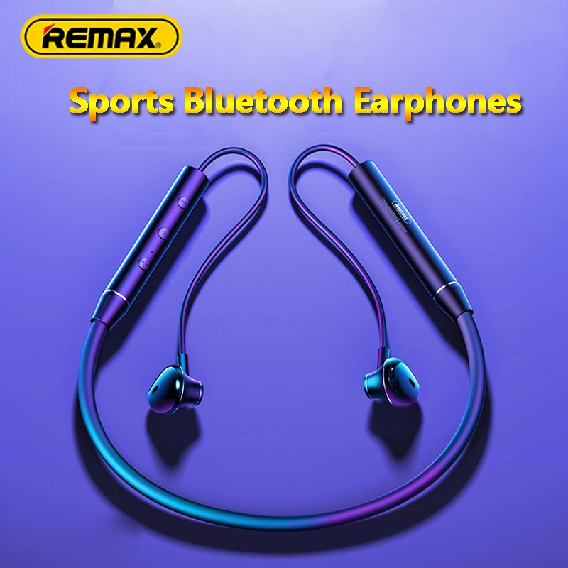 Remax Neck Magnetic Earphones Headphones Sports Hifi Stereo TWS Wireless Earbuds 5.0 Bluetooth  Waterproof IPX5 Earplugs