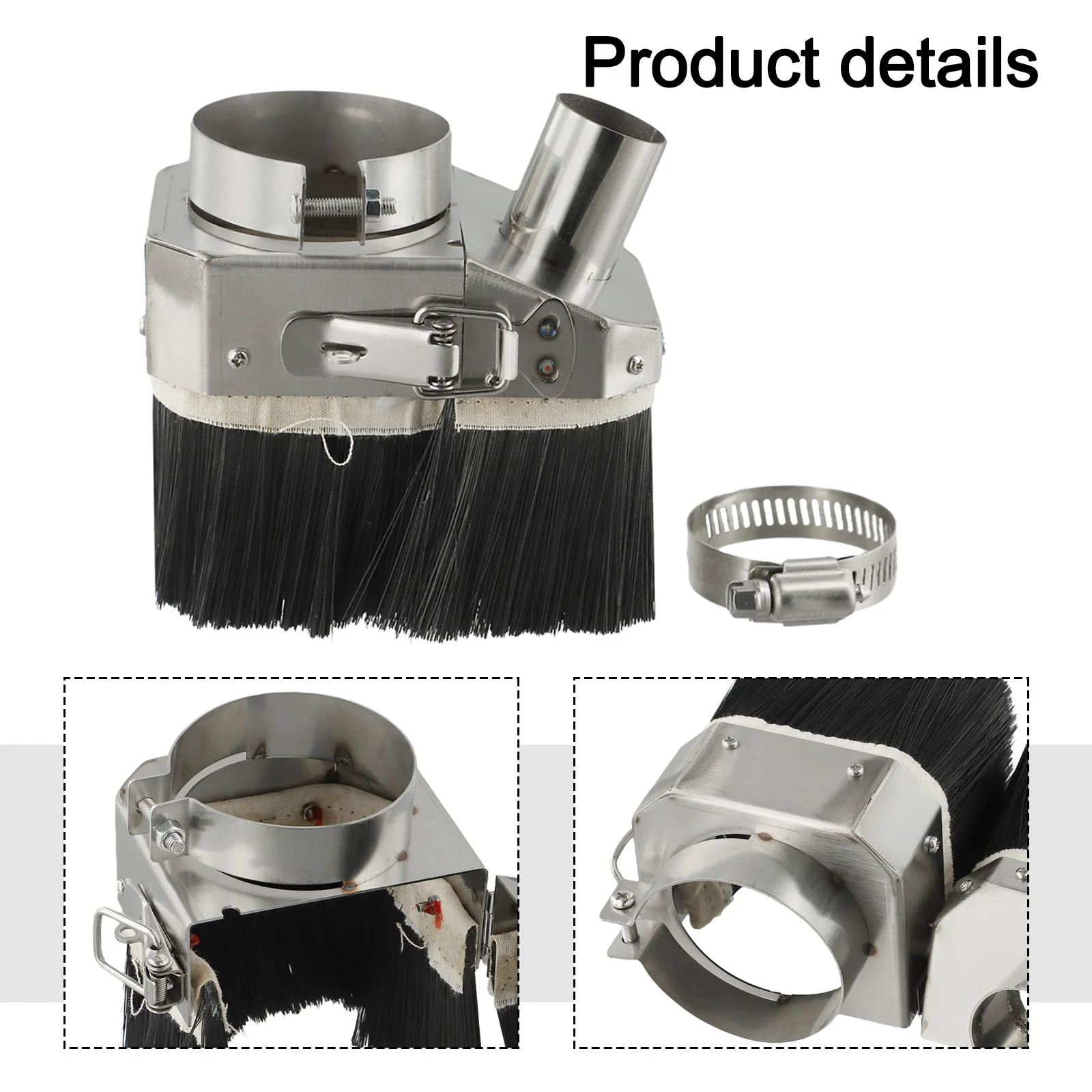 Effective CNC Router Spindle Dust Cover Cleaner Double Door Design for 80mm Engraving Machines Stainless Steel Material