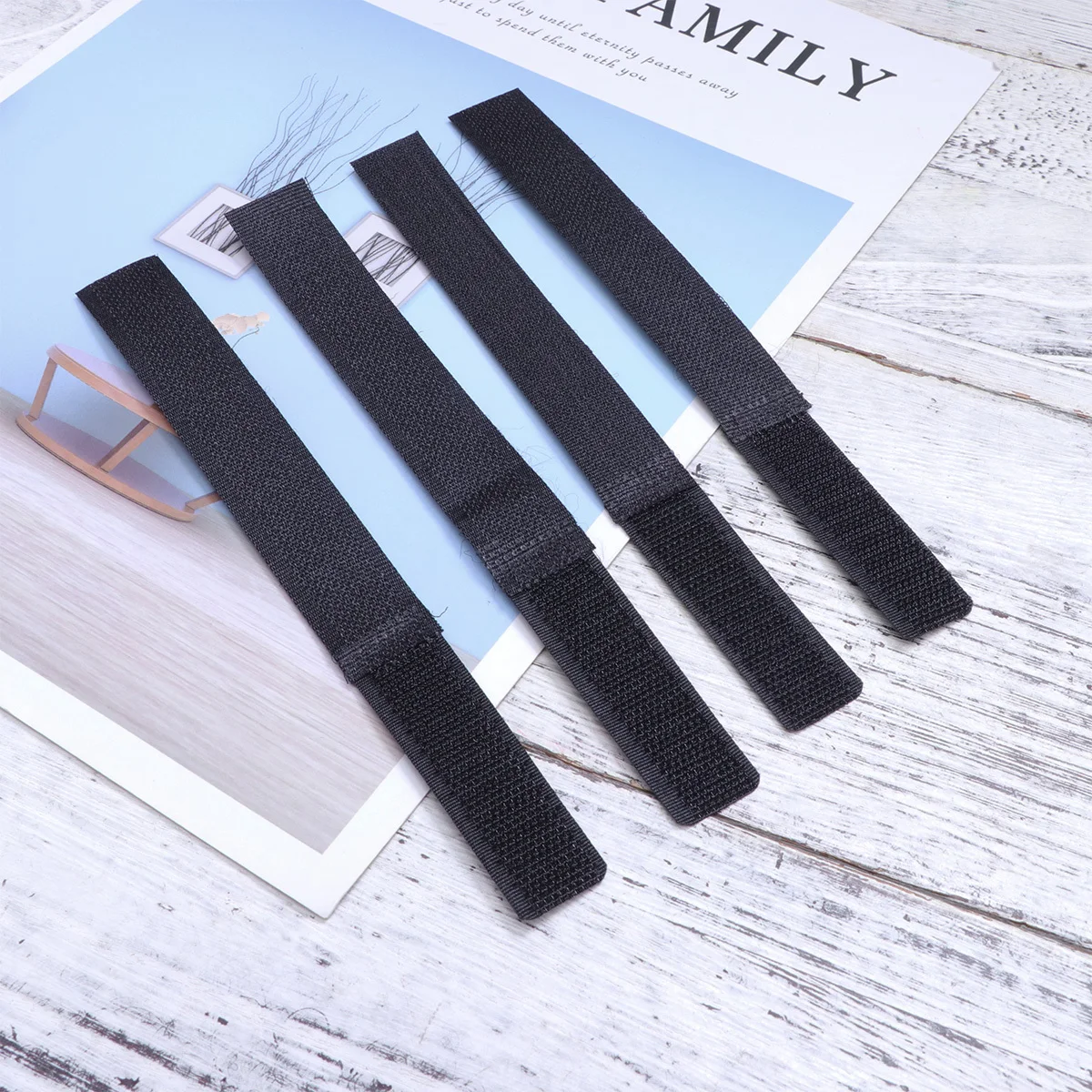 

10 pcs 2X18Cm Reusable Cable Straps Black Hook Loop Fastening Ties For Cord Management Wire Harness Audio Coaxial Cables