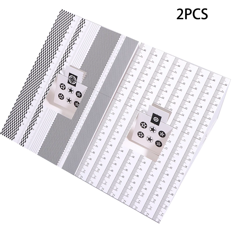 2 PCS Folding Card Lens Focus Tool Calibration Alignment AF Micro Adjustment Ruler Chart Focus Card