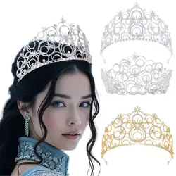 Wickeed Glinda Crown Cosplay Fantasia Disguise Costume Headgear for Women Girls Dress Up Halloween Carnival Costume Accessories