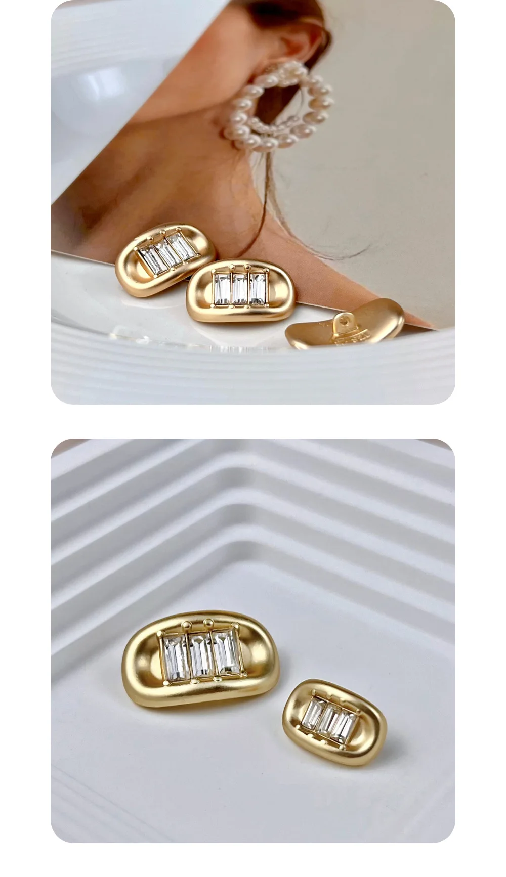 10 Stück Metallknöpfe zum Nähen, hochwertige Knöpfe für DIY-Bastelarbeiten, Kleidungszubehör, eingelegte Strass-Dekorationsknöpfe, oval, 15 mm/23 mm – Detail 3